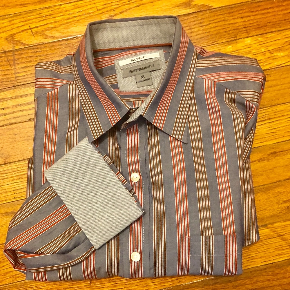 Johnston Murphy Mens Shirt w/Flip Cuffs,Sz XL PX19